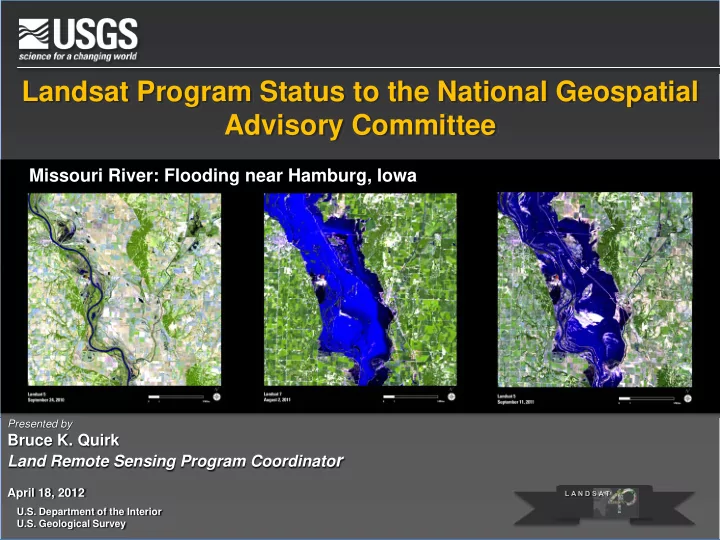 landsat program status to the national geospatial