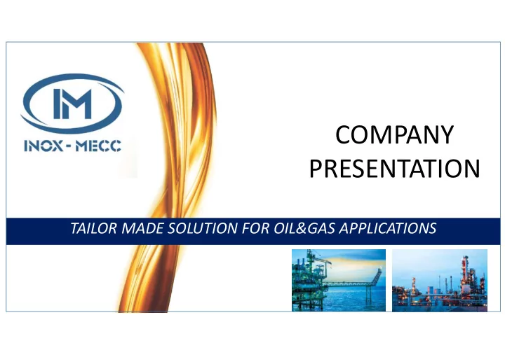 company presentation