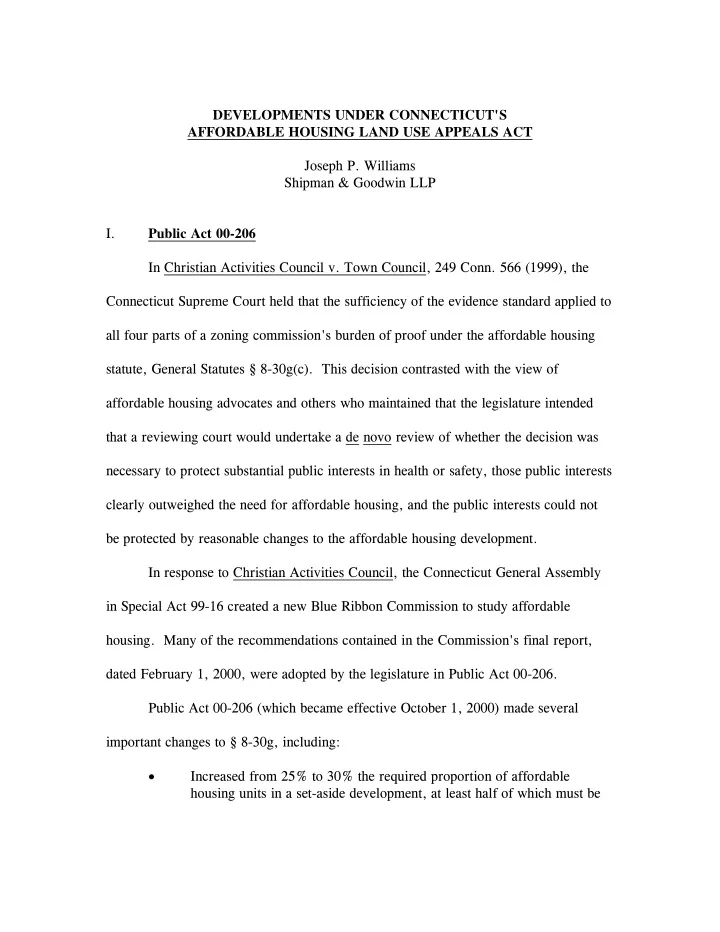 joseph p williams shipman goodwin llp i