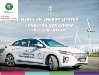 MERIDIAN ENERGY LIMITED  INVESTOR ROADSHOW  PRESENTATION  THE NEW ZEALAND ECONOMY  MERIDIAN ENERGY