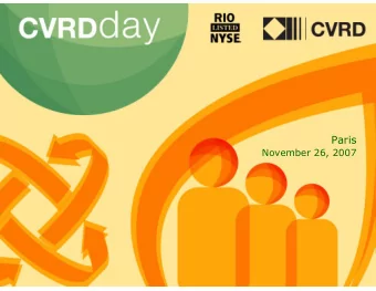 Paris  November 26, 2007  1  Disclaimer  This presentation may contain statements that express