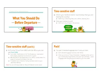 What You Should Do  leaving the country!  Settle any outstanding fees (rent, utilities, cleaning,