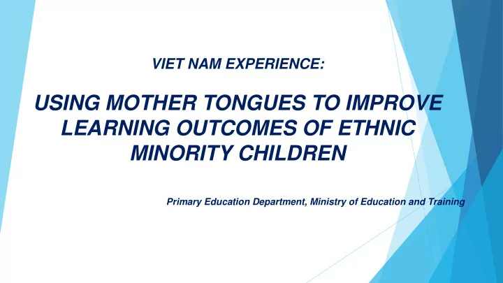 using mother tongues to improve
