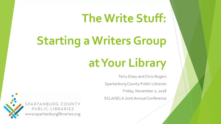 the write stuff starting a writers group at your library