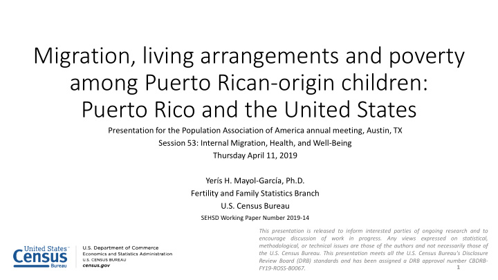 migration living arrangements and poverty among puerto
