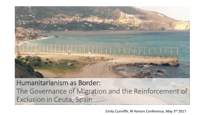 humanitarianism as border the governance of migration and