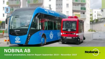 NOBINA AB 1 Investor presentation, Interim Report September 2019  November 2019  SECOND BEST