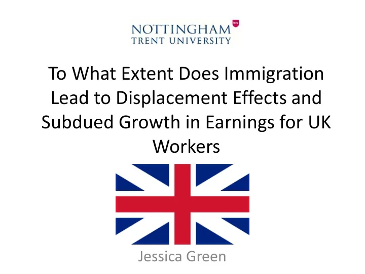 to what extent does immigration lead to displacement