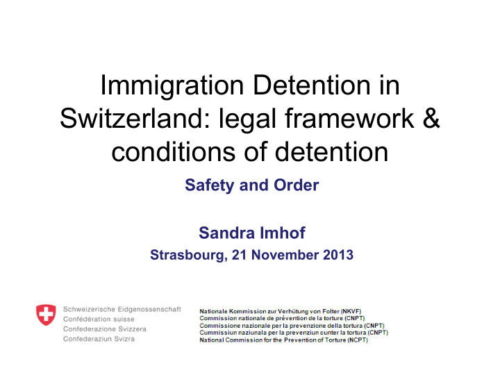 immigration detention in switzerland legal framework