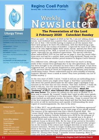 Regina Coeli Parish  Beverly Hills - In the Archdiocese of Sydney The Presentation of the Lord