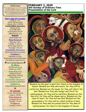 MINISTRY SCHEDULE  Date  Altar Servers Lectors  Euch. Minister  Ushers  Homebound  Ministry  SAT