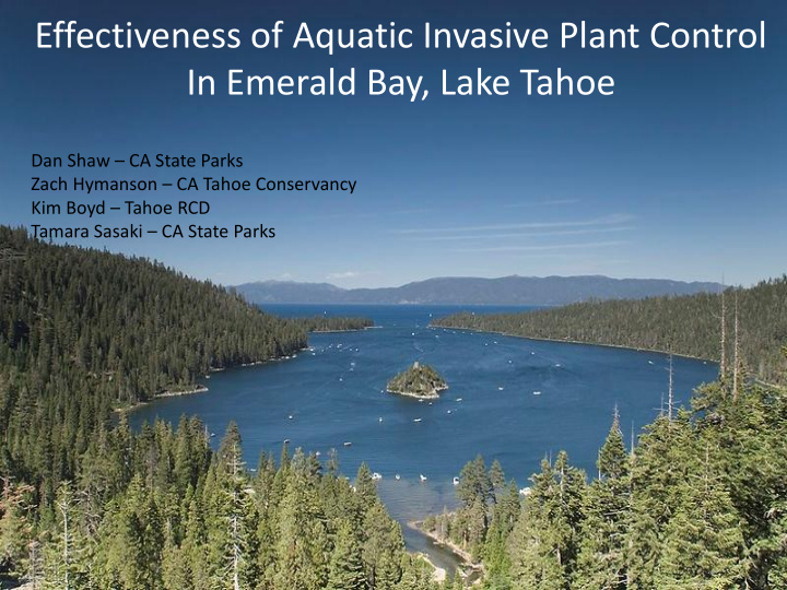 effectiveness of aquatic invasive plant control in