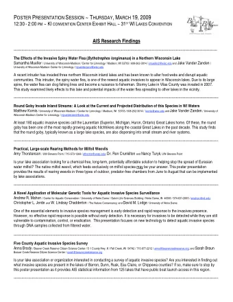 P OSTER P RESENTATION S ESSION ~ T HURSDAY , M ARCH 19, 2009 12:30 - 2:00 PM ~ KI CONVENTION C
