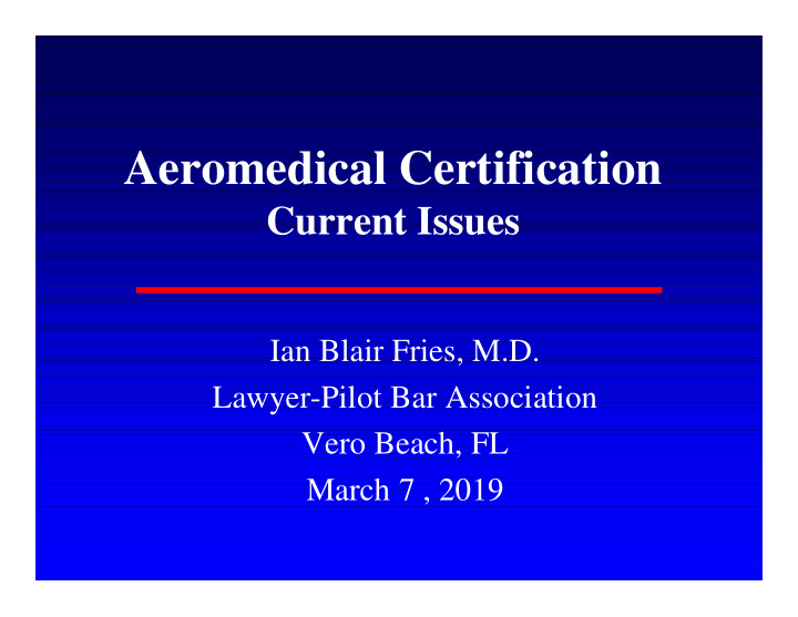 aeromedical certification