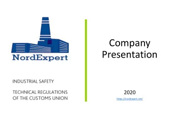 Company  Presentation  2020  https://nordexpert.net/  Main information  The main goal of our