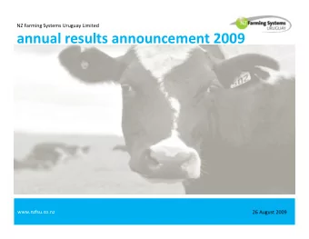 annual results announcement 2009  www.nzfsu.co.nz  26 August 2009  1  Agenda  NZS to date