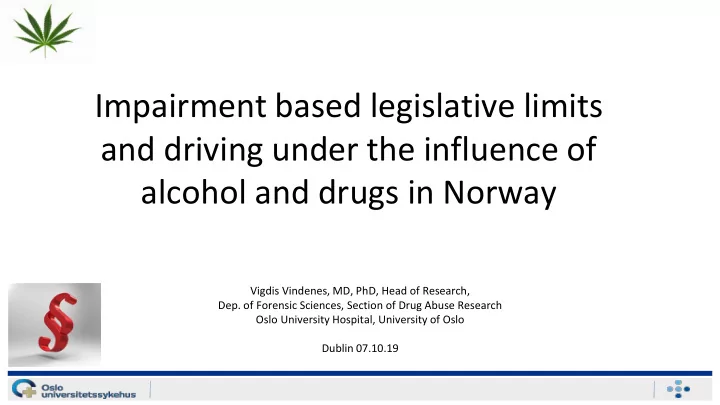 impairment based legislative limits