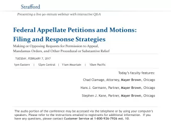 Presenting a live 90-minute webinar with interactive Q&amp;A  Federal Appellate Petitions and