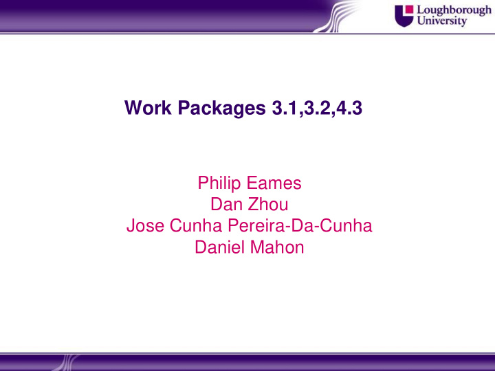 work packages 3 1 3 2 4 3