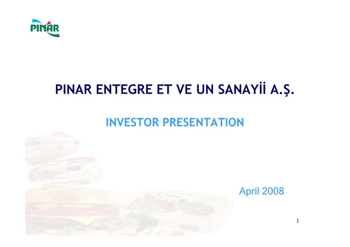 pinar entegre et ve un sanay a