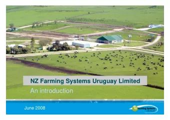 An introduction  June 2008  Disclaimer for NZ Farming Systems Introduction Presentation  This