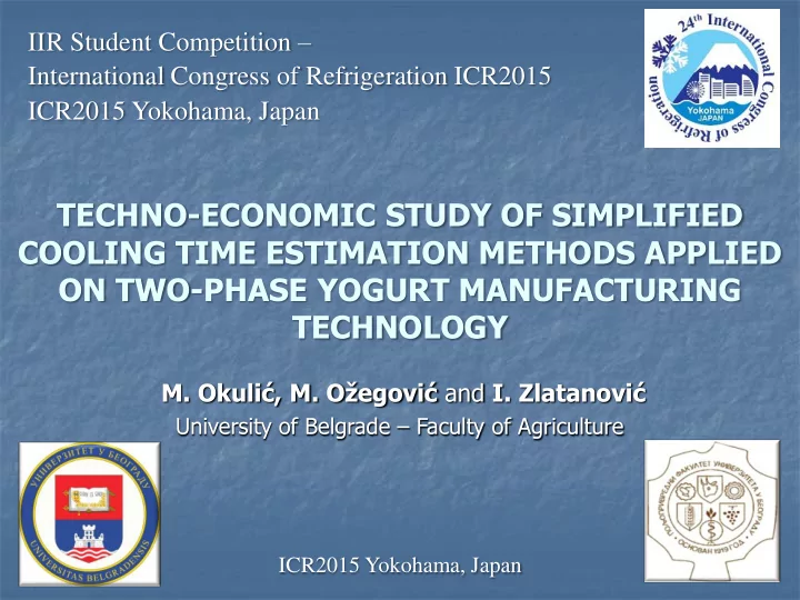 techno economic study of simplified cooling time