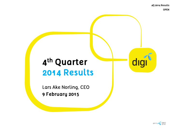 4 th quarter 2014 results