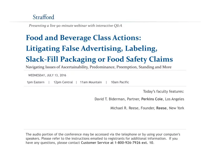 food and beverage class actions litigating false