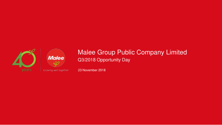 malee group public company limited