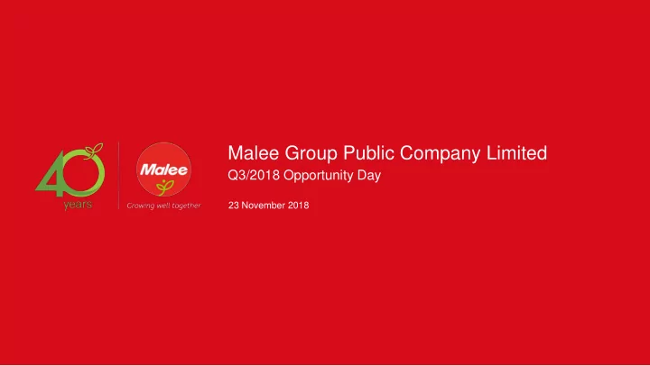 malee group public company limited