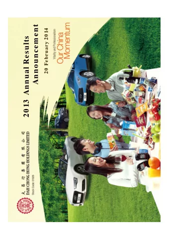 Announcem ent  20  February 20 14  20 13 Annual Results  FORWARD-LOOKI NG STATEMENTS  Certain