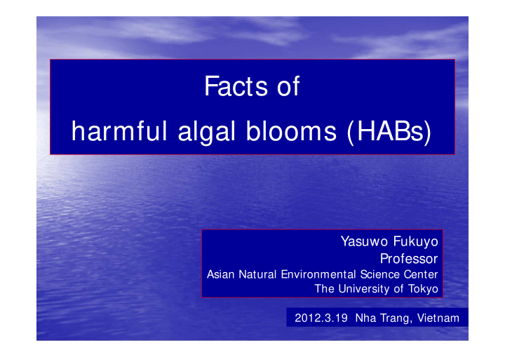 facts of harmful algal blooms habs