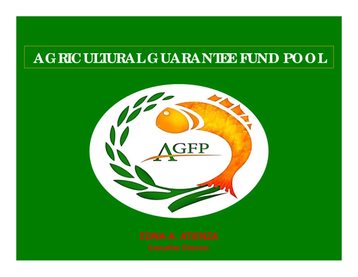 agricul t ural guarant e e f und pool