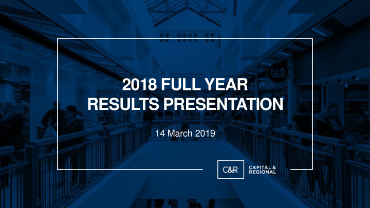 2018 full year results presentation