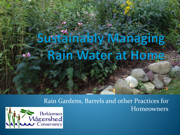 rain gardens barrels and other practices for