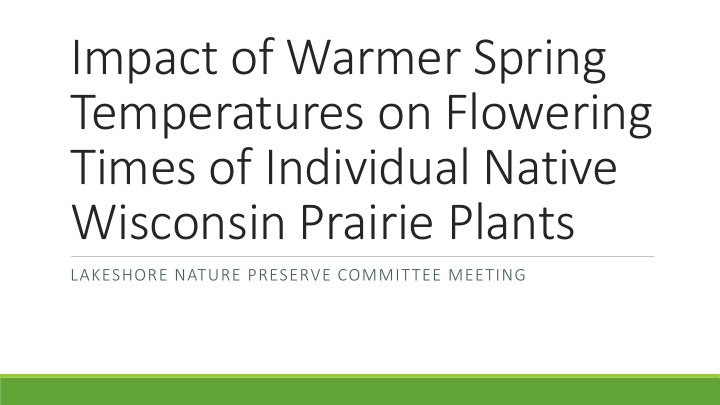 impact of warmer spring temperatures on flowering times