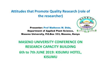 6th to 7th JUNE 2019: KISUMU HOTEL,  KISUMU  Presentation outline  Sociological definition of