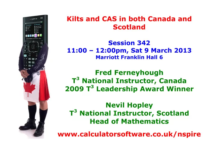 kilts and cas in both canada and scotland