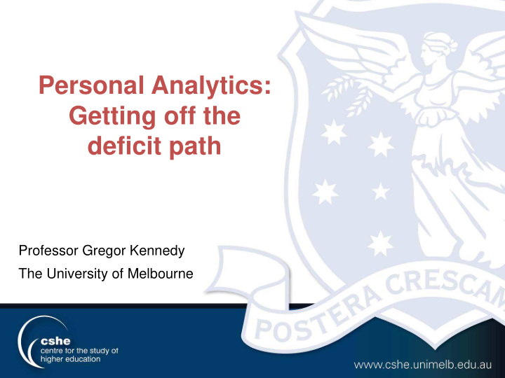 personal analytics getting off the deficit path