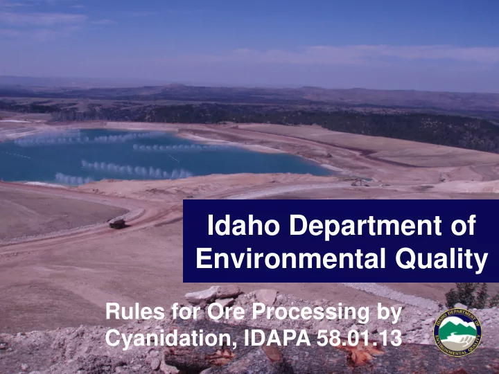idaho department of environmental quality