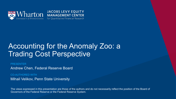 accounting for the anomaly zoo a trading cost perspective