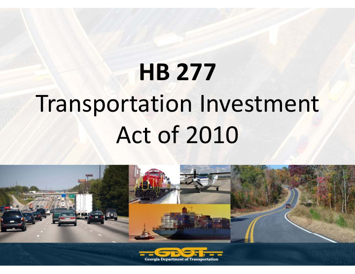 hb 277 hb 277 transportation investment transportation