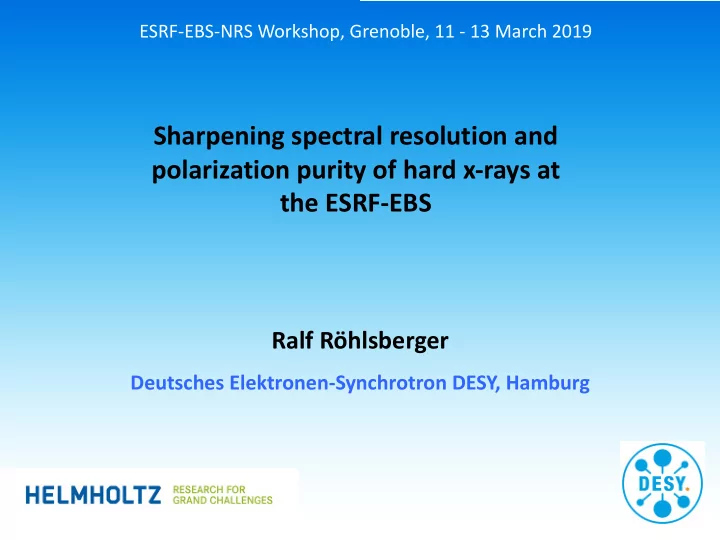 sharpening spectral resolution and polarization purity of