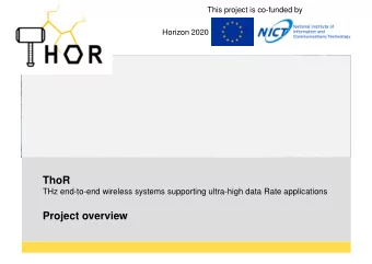 HRCP  ThoR  THz end-to-end wireless systems supporting ultra-high data Rate applications  Project