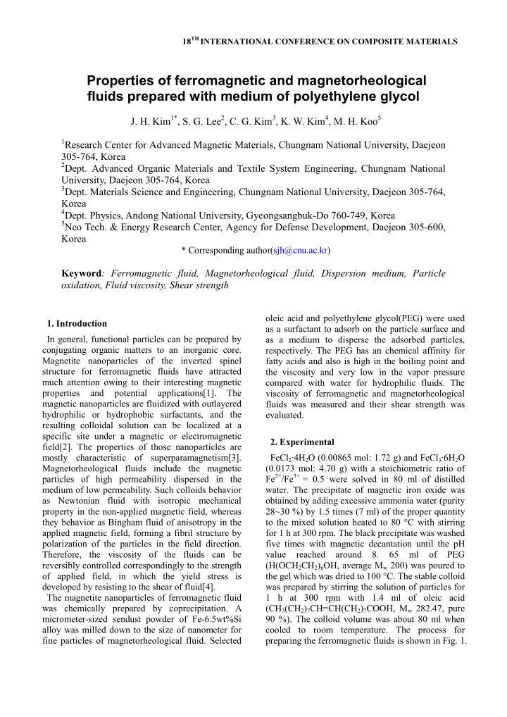 properties of ferromagnetic and magnetorheological fluids