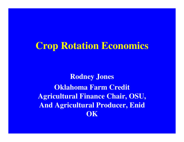 crop rotation economics