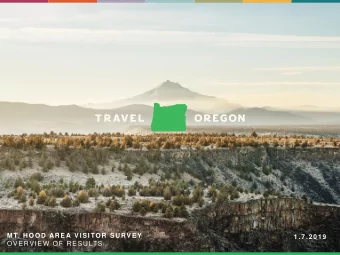 M T. HOOD ARE A VISITOR SURVEY  1.7.2019  OVERVIEW OF RESULTS  AGENDA  01  INTRODUCTION  02