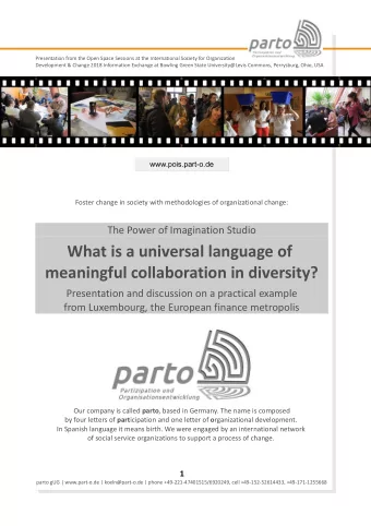 What is a universal language of  meaningful collaboration in diversity?  Presentation and