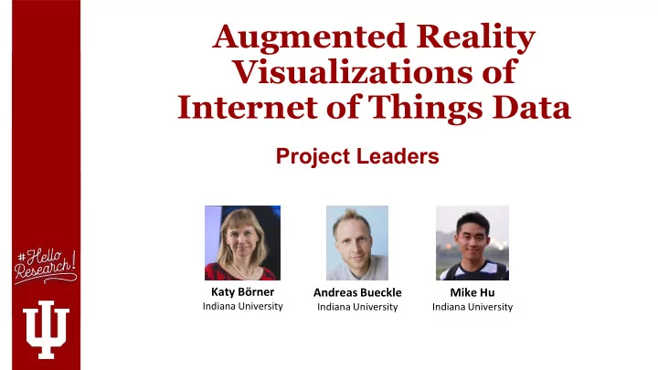 augmented reality visualizations of internet of things