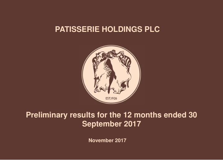 preliminary results for the 12 months ended 30